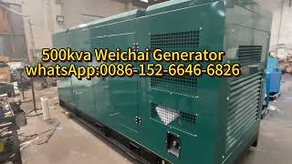 400kw 500kva weichai silent generator low noise generator set soundproof diesel genset with canopy [upl. by Iilek360]