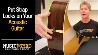 How to put strap locks on your Acoustic Guitar without permanently modifying it with AcoustiLok [upl. by Auqeenahs725]