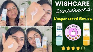 Wishcare Sunscreens Unsponsored Review  Worth the hype skincare sunscreen wishcare explorepage [upl. by Hiamerej]