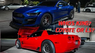 LS vs Coyote 8 Sec 98MM Turbo Fbody  1000HP Twin Turbo Coyotes  F1X Corvettes  Kong 2650 ZR1s [upl. by Blount]