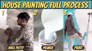 House Painting Work full Process  Wall Putty Kaise Kare  Primer kaise Lagaye  paint Kaise Kare [upl. by Menon]