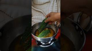 karela fry  cooking tips kitchenhacks shorts [upl. by Terrijo]