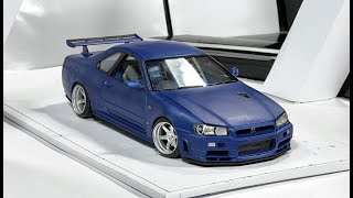 I made a Nissan GTR 34 model with my own hands using plasticine clay [upl. by Cerracchio736]