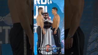 Artur Beterbiev vs Dmitry Bivol weigh in is INTENSE [upl. by Russon]