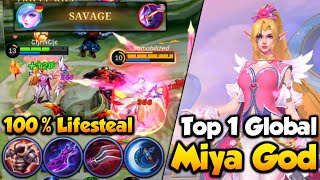 Miya Best Build and Emblem for Auto Savage  Top 1 Global Miya [upl. by Nosned]