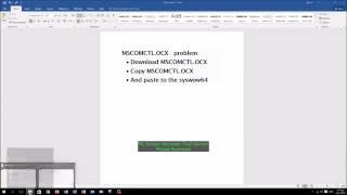 MSCOMCTLOCX problem windows 10 [upl. by Jenna]