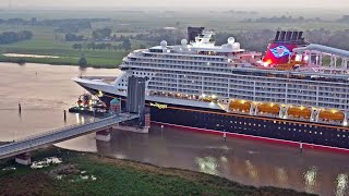 NEW CRUISE SHIP quotDISNEY TREASUREquot ON RIVER EMS GOING TO OCEAN  4K SHIPSPOTTING SEPTEMBER 2024 [upl. by Nerreg]