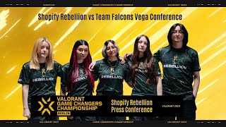 Shopify Rebellion vs Falcons SR VCT Game Changers Berlin Post Match Interview  vctgamechangers [upl. by Anerres465]