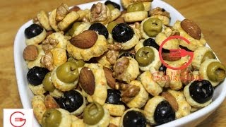 Mini Sablés salés aux Olives Noix et Amandes  Le Buffet Gourmand [upl. by Anairuy794]