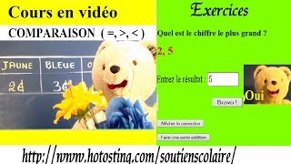 Soutien scolaire maternelle maths en ligne  comparer les chiffres [upl. by Naus362]