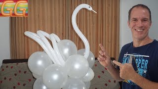 como hacer un cisne con globos  decoracion con globos  decoracion para bodas [upl. by Charlot]