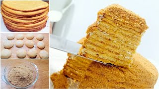 Medovic  Russian Honey Cake  Layers Honey Cake  Desi Dubai986 [upl. by Yraunaj108]