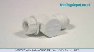 TRADING DEPOT Speedfit Washing Machine Tap 15mm x 34quot  Part no 15APT [upl. by Luna198]