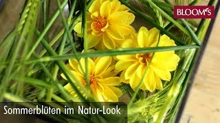 Sommerblüten im NaturLook  DIY Sommerdeko  summer decoration  BLOOM’s Floristik [upl. by Aenea]