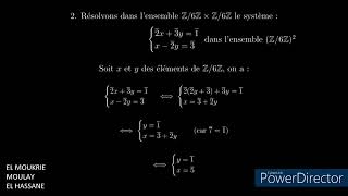 Arithmétiques dans Z Résoudre des systèmes dans ZnZ dont un exemple de système paramétrique [upl. by Roxine]