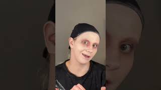 Pt 1 EDWINA SCISSORHANDS✂️💋shorts makeup edwardscissorhands halloween comedy makeuptutorial [upl. by Nuahsed]