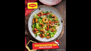 Sticky Barbecued Prawn Salad MAGGI Seasoning Cubes [upl. by Dasteel464]