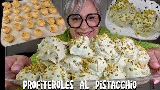 Profiteroles al pistacchio  RICETTA SICILIANA🤩 [upl. by Aiz]