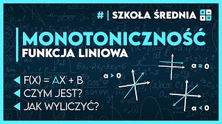 MONOTONICZNOŚĆ FUNKCJI LINIOWEJ 📈  Matematyka  Szkoła Średnia [upl. by Yusuk356]