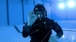 Full Face Mask Training and Diving With Lifeline Signals Germany  march 2018 [upl. by Nylahsoj]