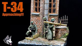 Custom made 135 scale building with 3 figures that were modified to create a realist WWII vignette [upl. by Namara441]