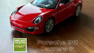 Welly Porsche 911 Carrera S 143 Model Car DieCast Red New Show [upl. by Atihcnoc]