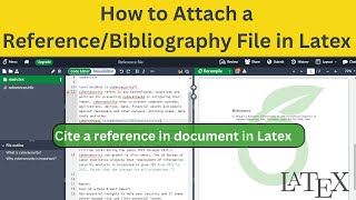 How to Attach a ReferenceBibliography File in Latex  Latex Overleaf [upl. by Abby]