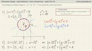 Równanie okręgu  wprowadzenie [upl. by Drusilla]