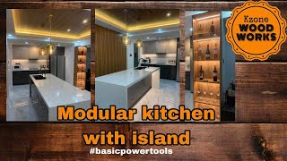 Modular Kitchen with Island  KZONEWOODWORKS [upl. by Akins410]