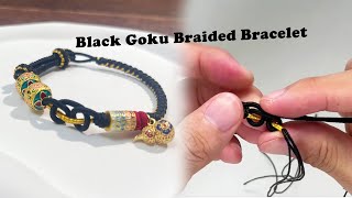 Rope weaving class today is Black Goku Braided Bracelet [upl. by Horowitz]