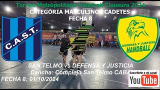 HANDBALL CADETES  SAN TELMO vs DEFENSA 1 10 24 [upl. by Assertal764]