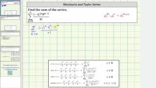 Find the Sum of an Infinite Series Using a Known Power Series ex [upl. by Nikolai]