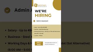 Were hiring quotAdmin Assistantquot for our client company [upl. by Lainad]