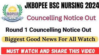 JKBOPEE Bsc Nursing Councelling Notification Out ✅ Biggest Good News For All Students [upl. by Irrehc]