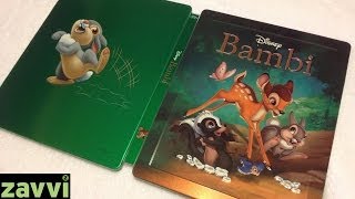 Bambi SteelBook Zavvi Exclusive Bluray Unboxing  1942  Disney  4000 Copies [upl. by Etnomed]