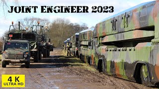 Manöver Joint Engineer 2023 Deutsch Britisches Pionierbrückenbataillon 130 Royal Engineers Elbe NATO [upl. by Eillac]