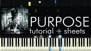 Justin Bieber  Purpose  Piano Tutorial  How to Play  Sheets [upl. by Bowes]