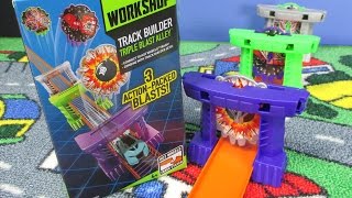 Hot Wheels Track Builder Triple Blast Alley Review By RaceGrooves [upl. by Alessig82]