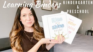 KINDERGARTEN AND PRESCHOOL LEARNING BINDERS  HOMESCHOOLING TWO KIDS [upl. by Nostets530]