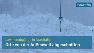 Nach Lawinenangängen Orte in Norditalien von Außenwelt abgeschnitten [upl. by Annaitsirhc]