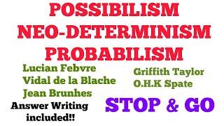 Possibilism  NeoDeterminism  Probabilism  Concept amp Criticism  Answer Writing Included [upl. by Sinaj]