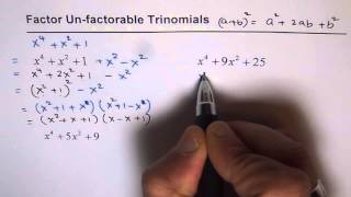 Ex 14 Algebra Factor Un Factorable Trinomials Completing Squares [upl. by Michiko721]