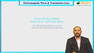 LEC04EMTLElectrical Potential Relation Between E amp V and Energy Density By Dr Ramakrishna Sharma [upl. by Gaughan]