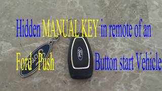 Hidden manual key in remote of Ford EcoSport SUV 2017 [upl. by Arutak]