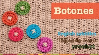 Botones tejidos a crochet  English subtitles crochet buttons [upl. by Bloomer]