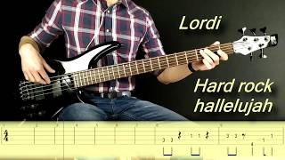 Lordi  Hard Rock Hallelujah for 5string bass with TABS [upl. by Pickar]