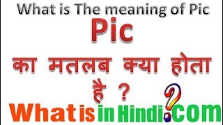 Pic का मतलब क्या होता है  What is the meaning of Pic in Hindi  Pic ka matlab kya hota hai [upl. by Torres691]