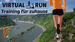 Virtueller Lauf 🏃🏼 für Laufband und Crosstrainer  Laufband Video  Intervall Training  Rhein [upl. by Nauqyt]