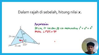 Cari Nilai X menggunakan Teorem Pythagoras matematik [upl. by Oiraved]