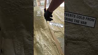 Satisfying spray foam van floor insulation 🚐😲 🎥 wildernessvans [upl. by Alamaj]